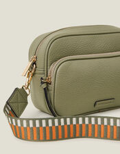 Dina Double Zip Crossbody Bag, Green (KHAKI), large