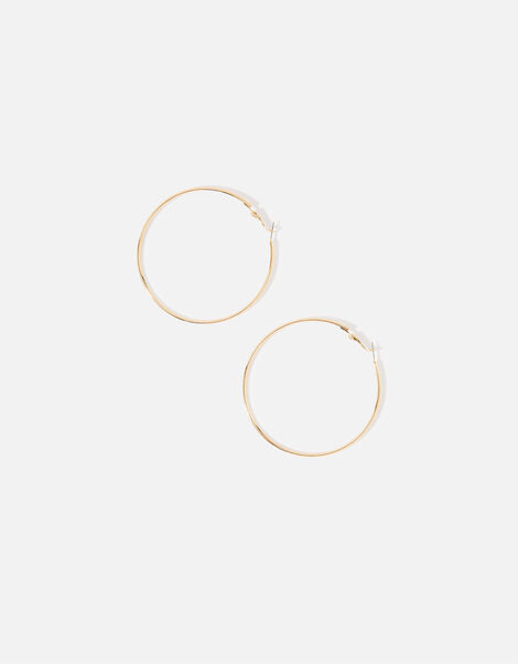 Medium Simple Hoop Earrings Gold, Gold (GOLD), large