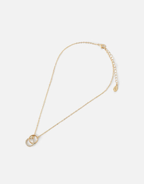 Linked Circle Pendant Necklace Gold, Gold (GOLD), large