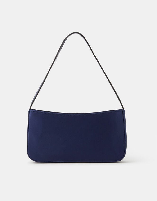 Satin Shoulder Bag, Blue (NAVY), large
