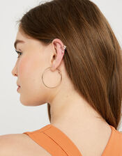 Rose Gold-Plated Sparkle Flower Ear Cuff, , large