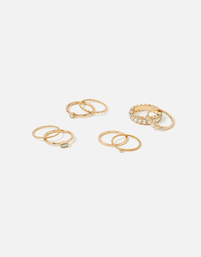Blue Harvest Gem Band Stacking Ring Multipack, White (CRYSTAL), large
