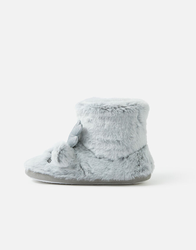  Sparkle Reindeer Slipper Boots, Grey (GREY), large