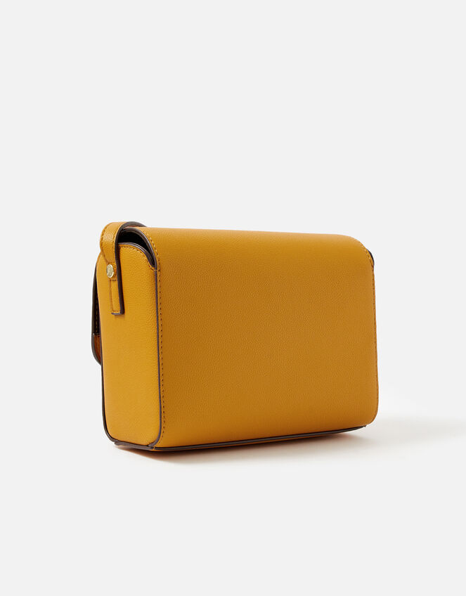 Abigail Turn Lock Cross-Body Bag , Yellow (OCHRE), large