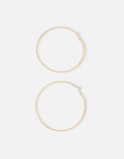 Large Simple Hoop Earrings, Gold (GOLD), large
