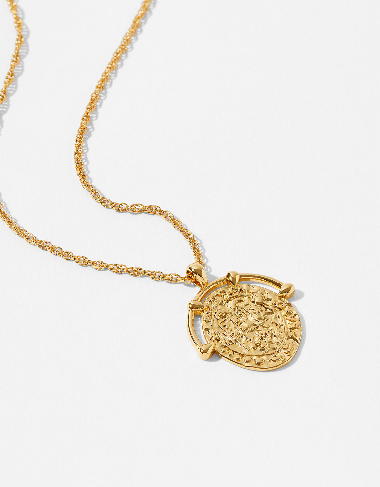 Gold Plated Amulet Coin Necklace