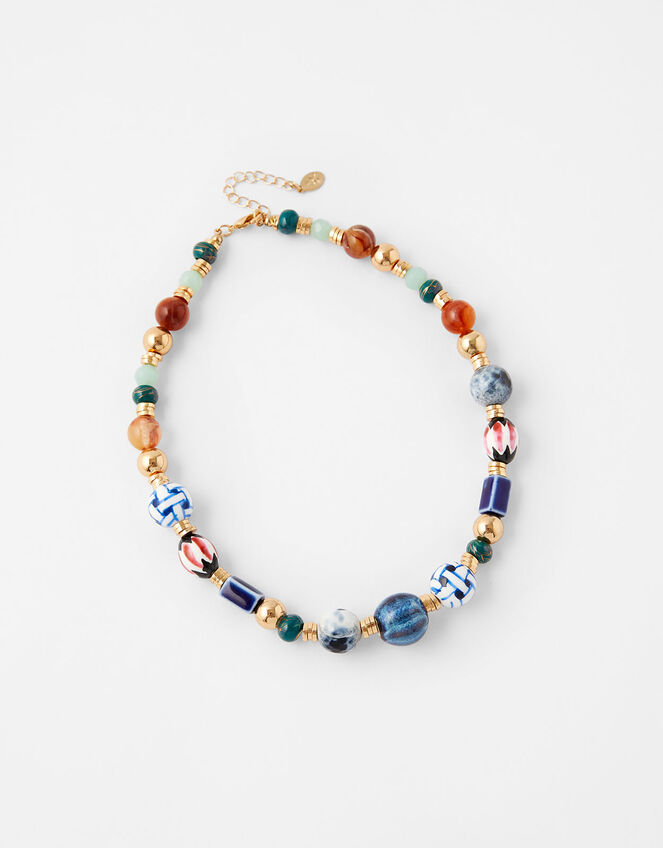 Cassie Ceramic Bead Collar Necklace, , large