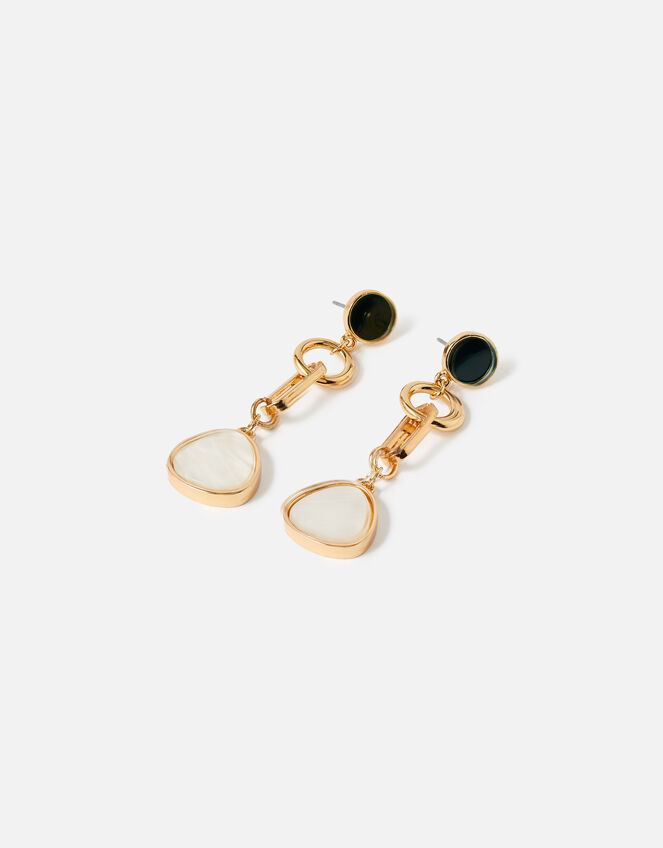 Reconnected Stone Chain Statement Earrings, , large