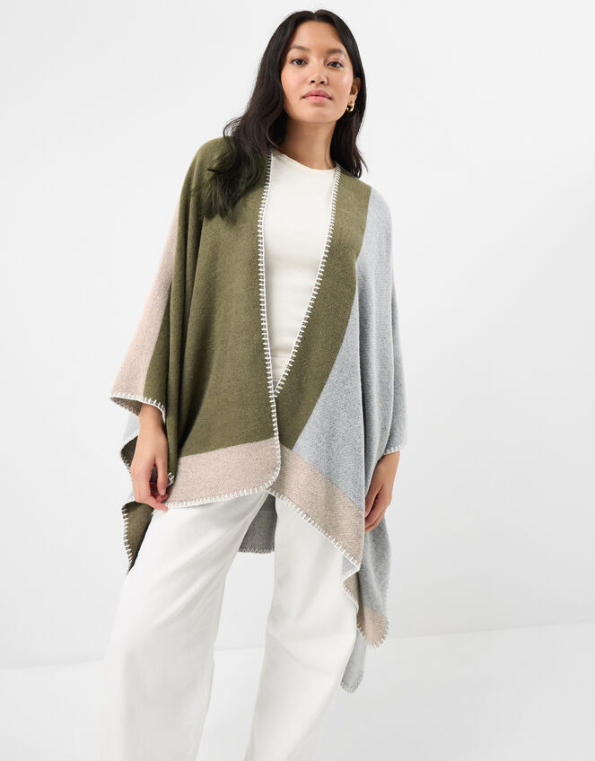 Colourblock Poncho, , large
