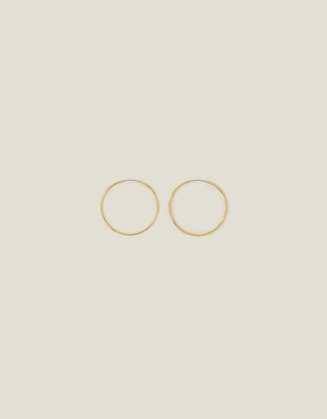 14ct Gold-Plated Thin Hoop Earrings, , large