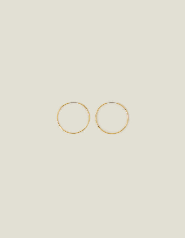 14ct Gold-Plated Thin Hoop Earrings, , large