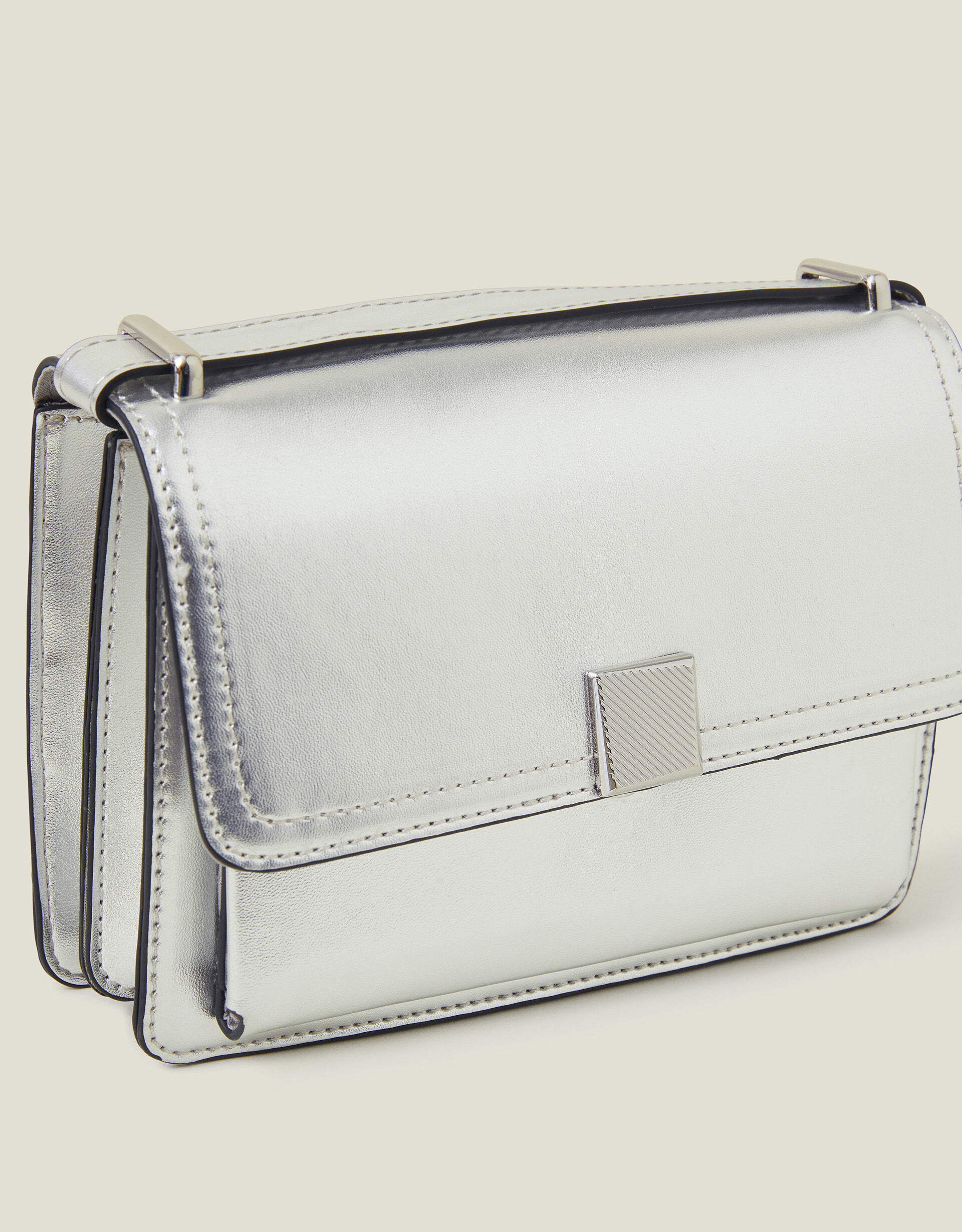 Metallic Faux Leather Cross Body Bag Crossbody Bags Accessorize ROI