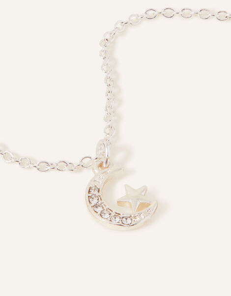Moon and Star Pendant Necklace, , large