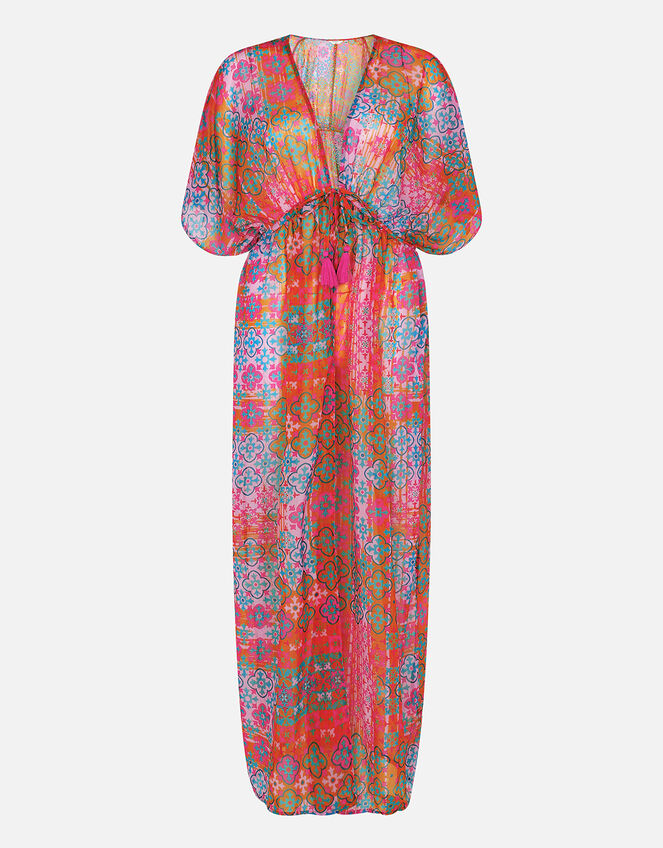 Heatwave Tile Maxi Chiffon Kimono, Multi (BRIGHTS-MULTI), large