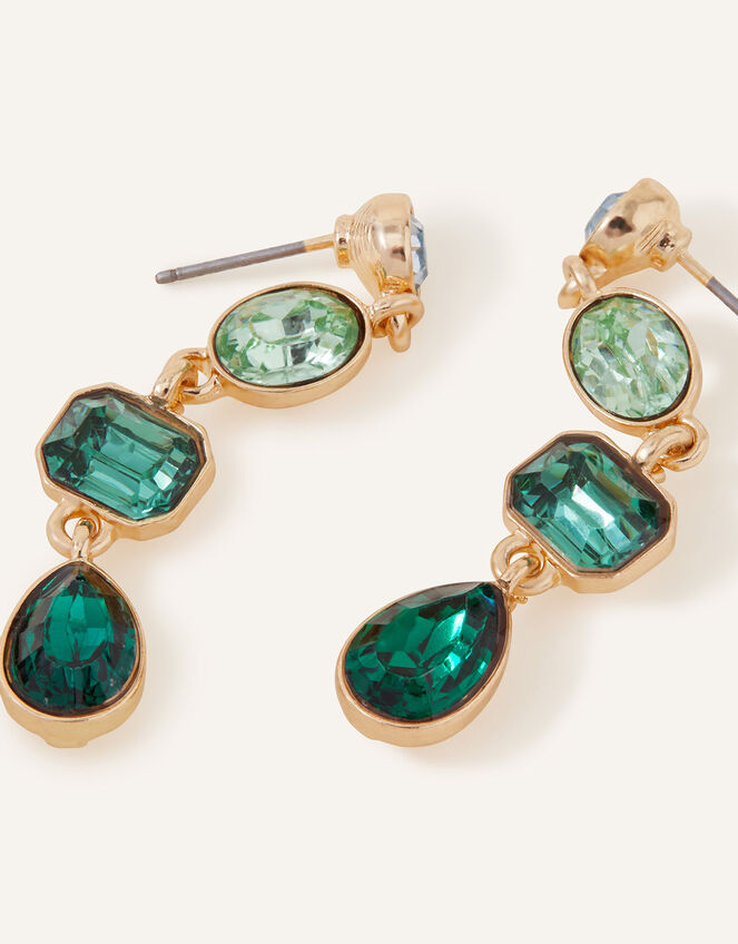 Eclectic Stones Long Earrings, Green (GREEN), large