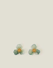 Resin Flower Statement Stud Earrings, , large
