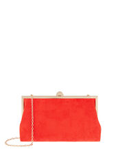 Carly Suedette Clipframe Clutch Bag, , large