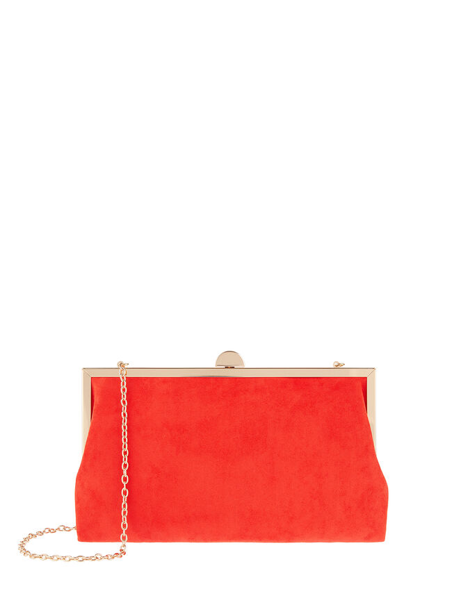 Carly Suedette Clipframe Clutch Bag, , large