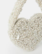 Bridal Pearl Heart Handbag, , large