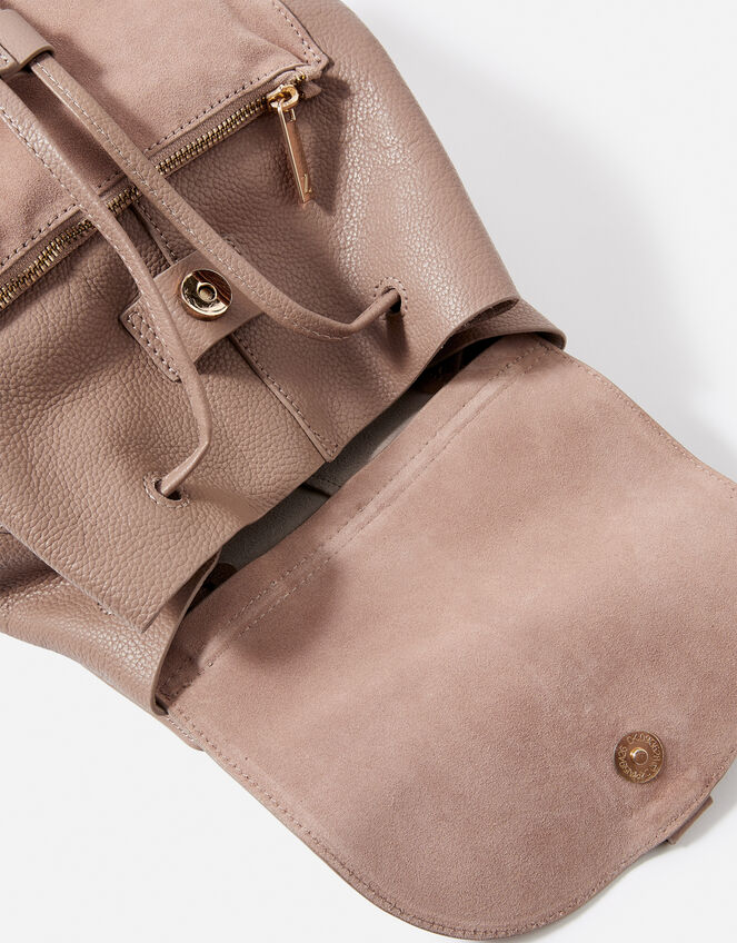 Maggie Leather Backpack , Nude (NUDE), large