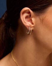 3-Pack 14ct Gold-Plated Twist Hoop Earrings, , large