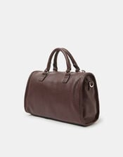 Faux Leather Zip Handbag, , large