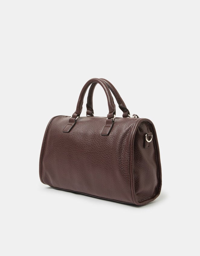 Faux Leather Zip Handbag, , large