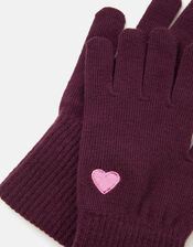 Plain Heart Touch Screen Gloves, , large
