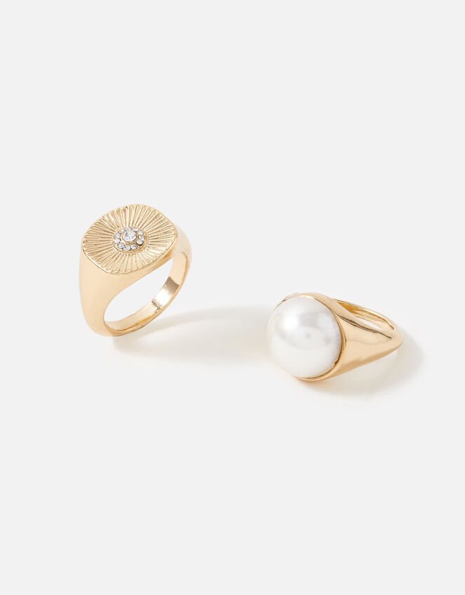 Signet Ring Set, Cream (PEARL), large