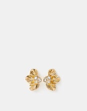 Half Flower Statement Stud Earrings, , large