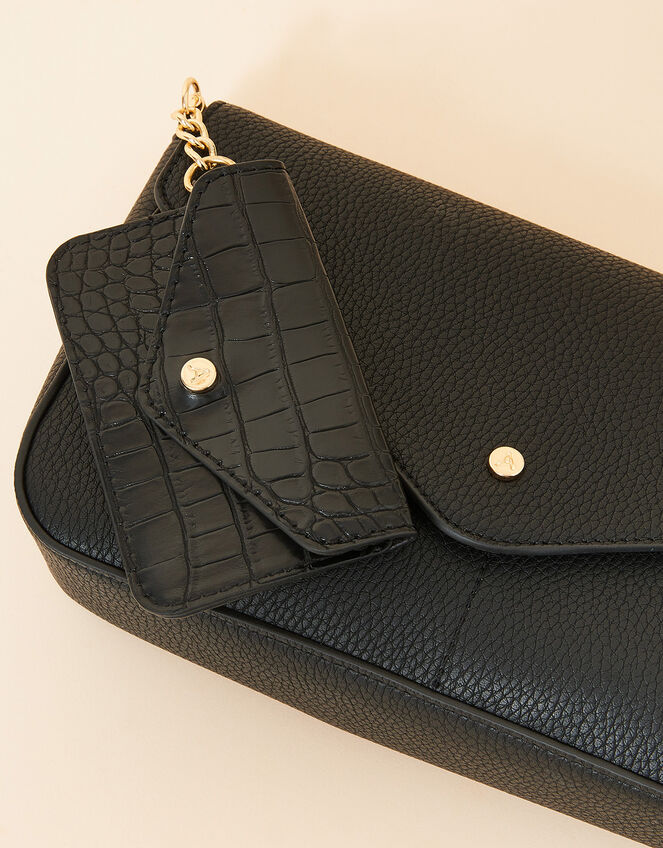 Envelope Charm Cross-Body Bag, Black (BLACK), large