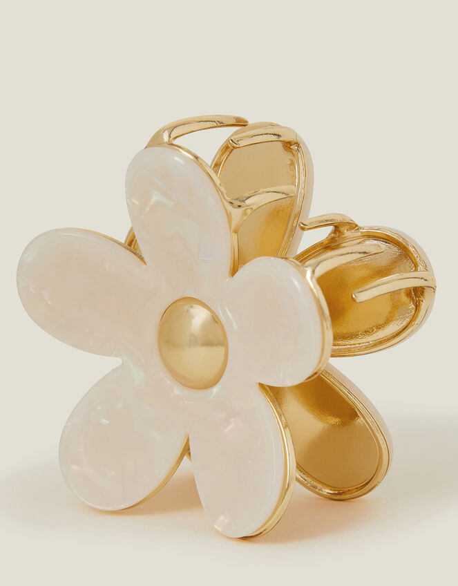 Resin Flower Claw Clip Pearl, , large