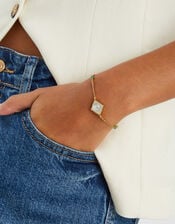 14ct Gold-Plated Mother Of Pearl Chain Bracelet, , large