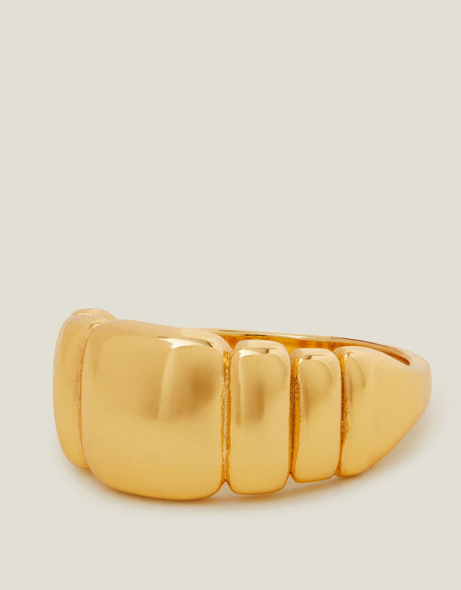 14ct Gold-Plated Chunky Ridge Ring, Gold (GOLD), large