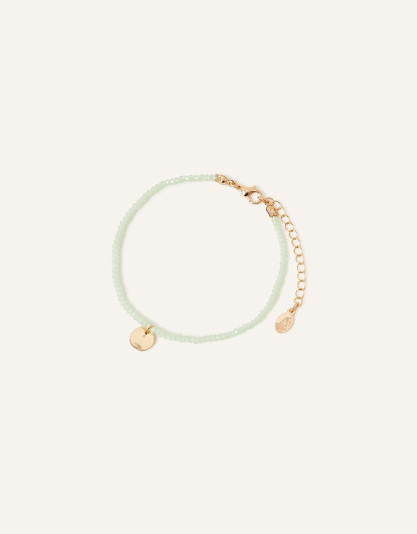 Facet Bead and Coin Anklet, , large
