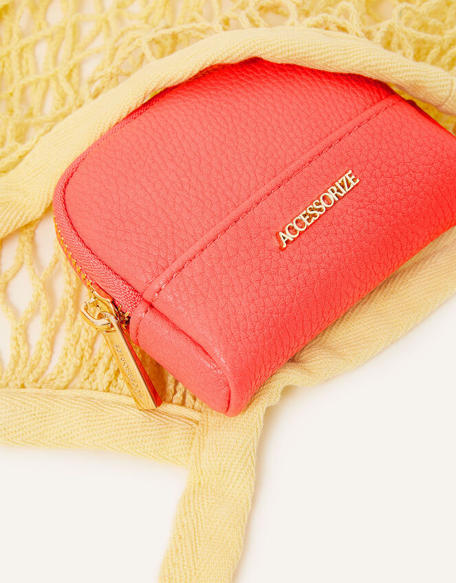 Soft Crescent Coin Purse, Orange (CORAL), large