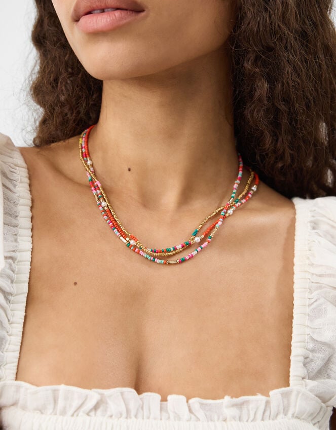 3-Pack Skinny Beaded Necklaces, , large