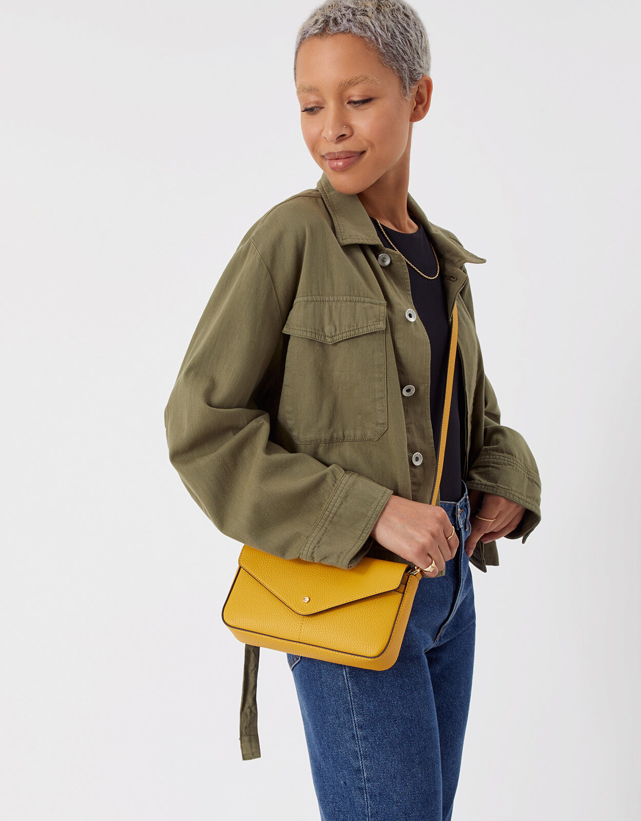 Envelope Charm Cross Body Bag Yellow