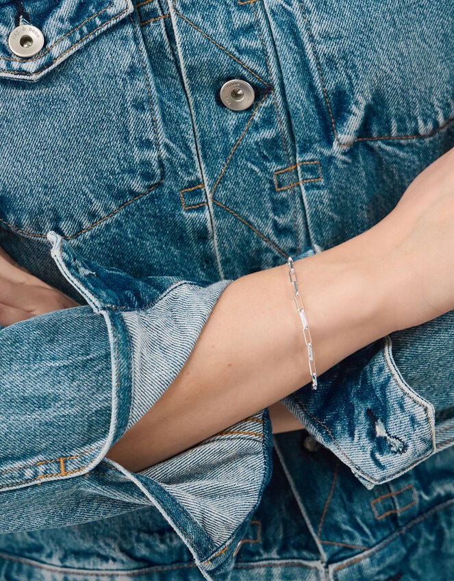 Paperclip Chain Bracelet, Silver (SILVER), large