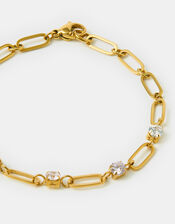 14ct Gold-Plated Paperclip Chain Bracelet, , large