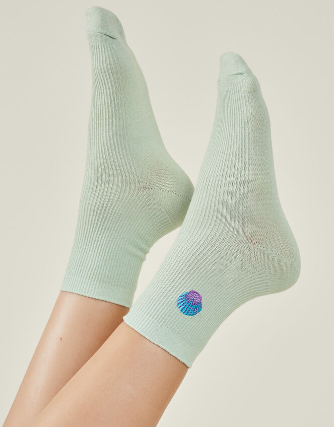 Shell Sparkle Socks, , large