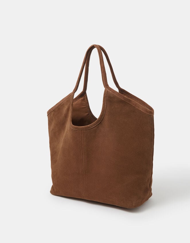 Stud Embroidered Suede Tote Bag, , large