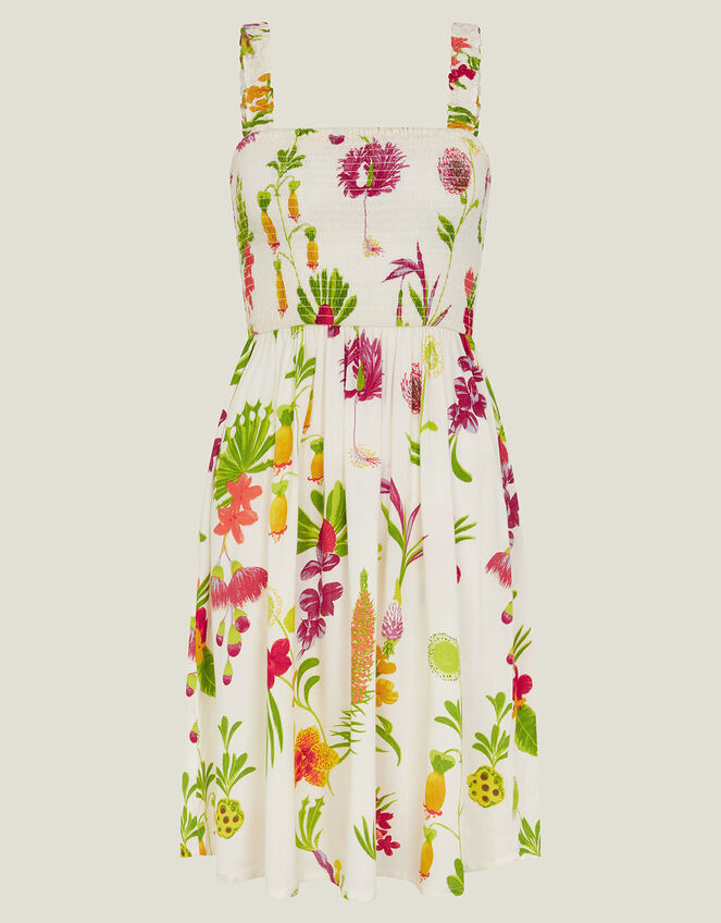 Botanical Mini Dress, White (WHITE), large