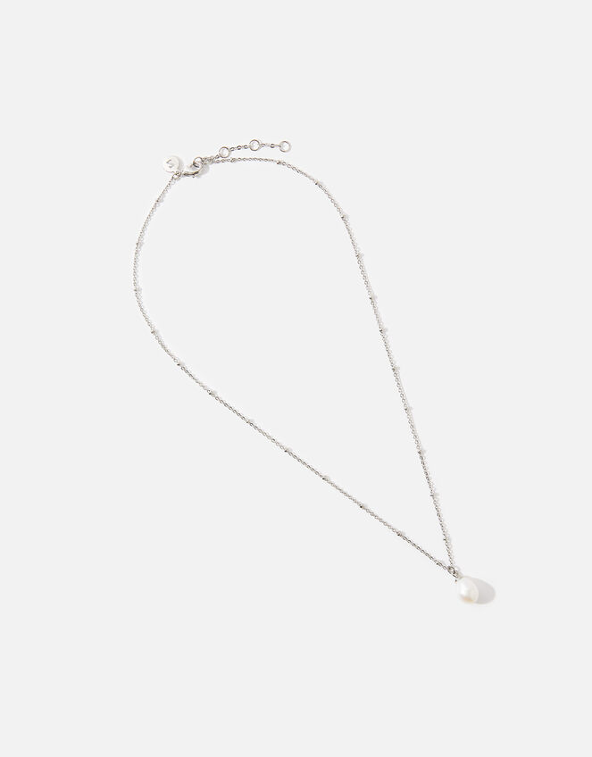 Irregular Pearl Necklace, Silver (SILVER), large
