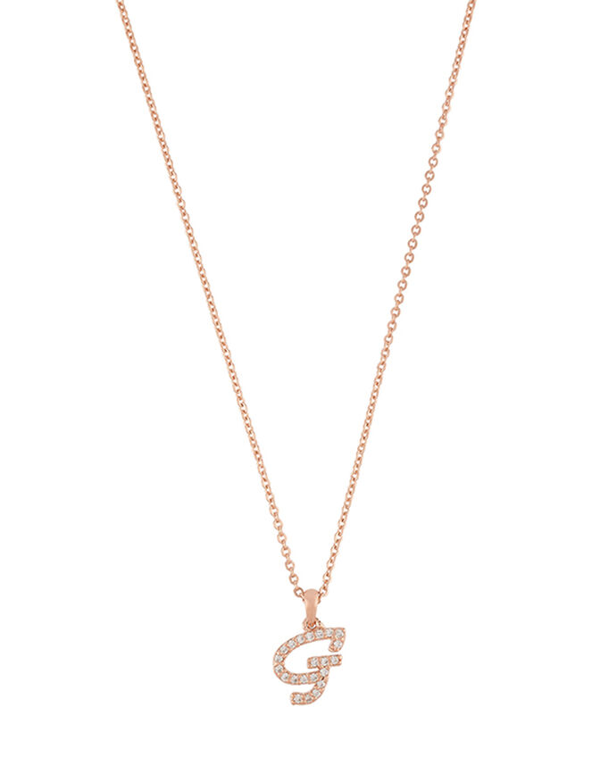 Sparkle Initial Necklace - G, , large
