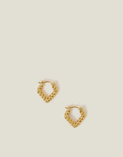 14ct Gold-Plated Twist V-Shape Hoop Earrings, , large