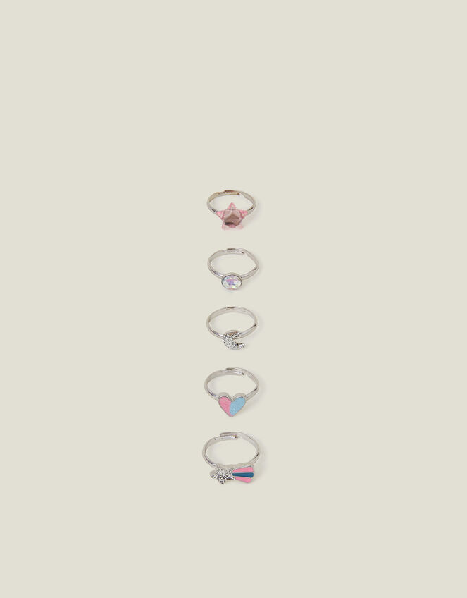 Girl's Starlet Shimmer Set of 5 Multi Heart Rings