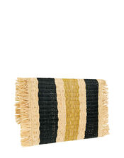 Striped Fringe Clutch Bag, , large