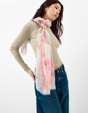 Lightweight Floral Print Scarf, , large