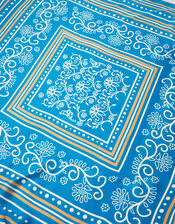 Floral Print Square Satin Scarf, , large